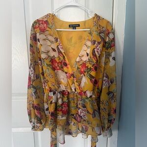 INC International Concepts Faux Wrap Blouse